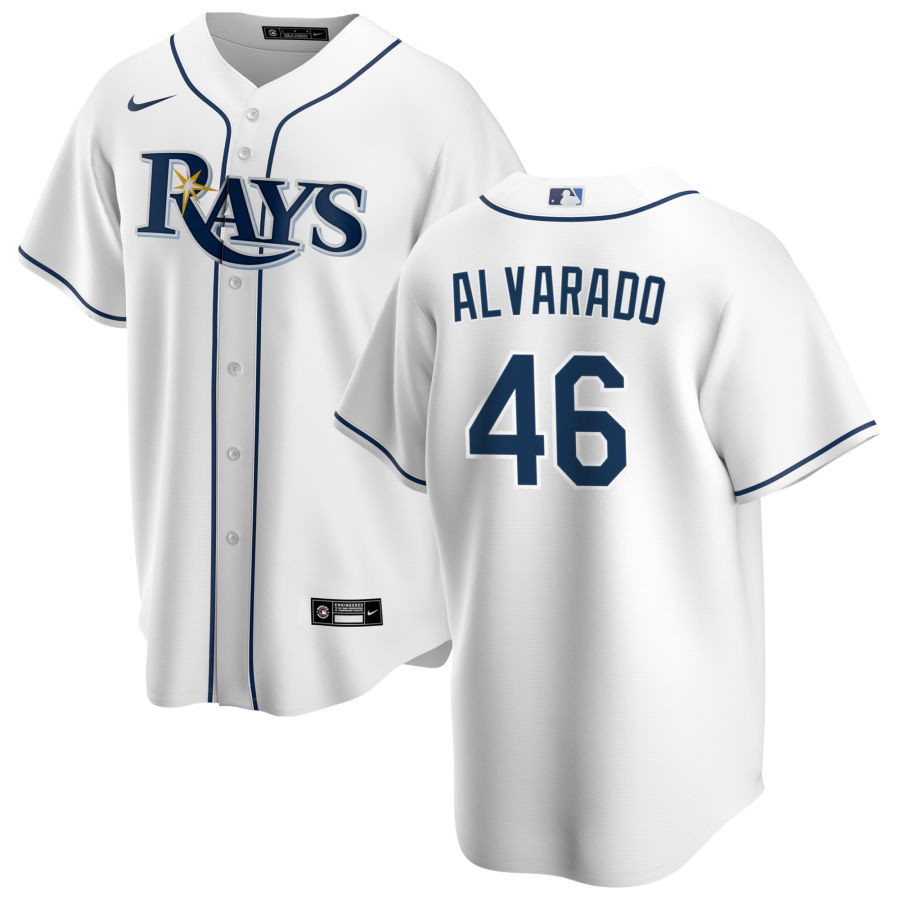 Nike Men #46 Jose Alvarado Tampa Bay Rays Baseball Jerseys Sale-White
